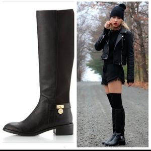 Michael Kors tall black leather boots